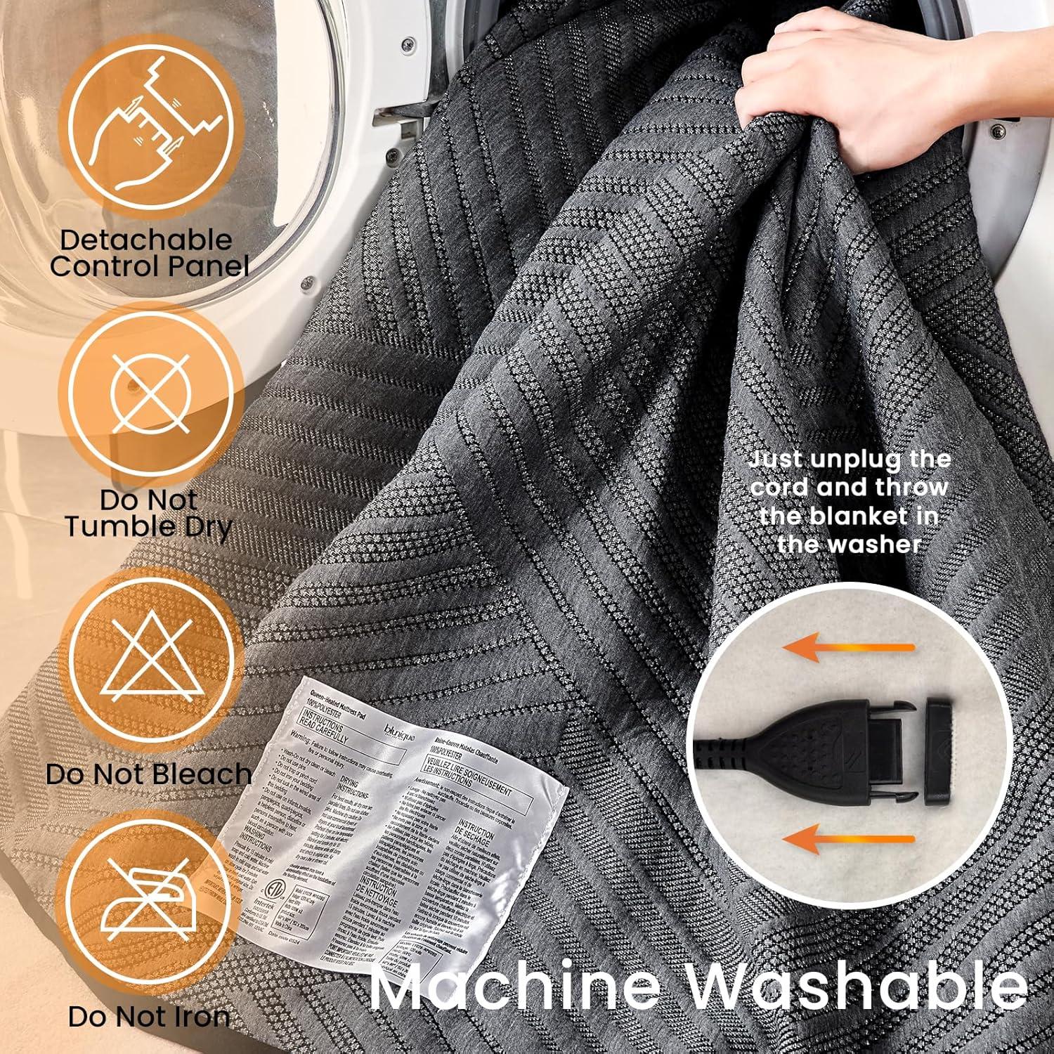 Almohadilla Térmica Eléctrica blunique Queen 3D Lavable