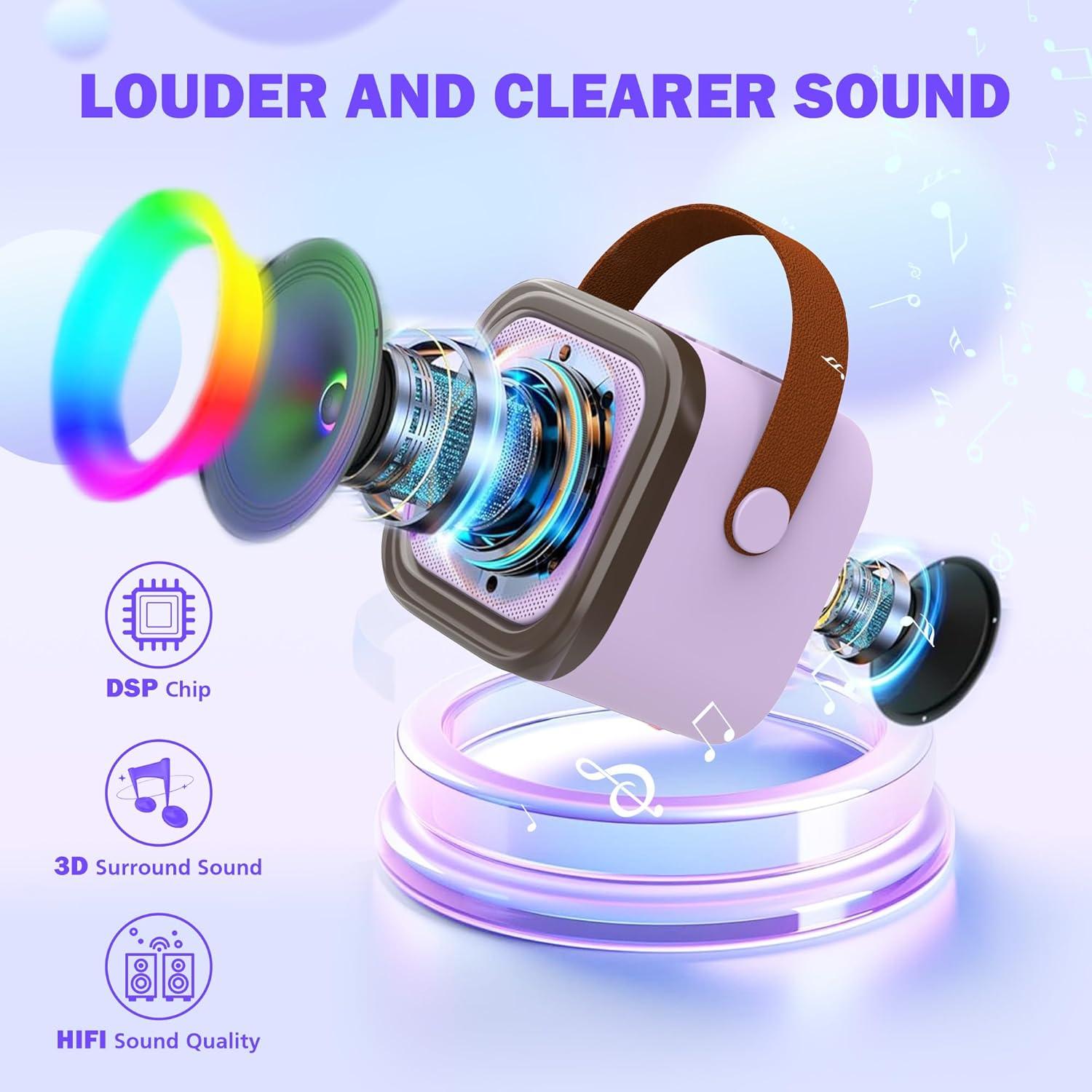 Mini Máquina de Karaoke S12C2 con 2 Micrófonos Inalámbricos