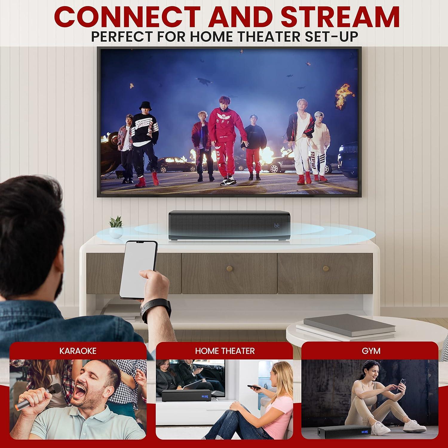 Barra de Sonido Pyle PKWMA210.5 Bluetooth 20W 2 Micrófonos