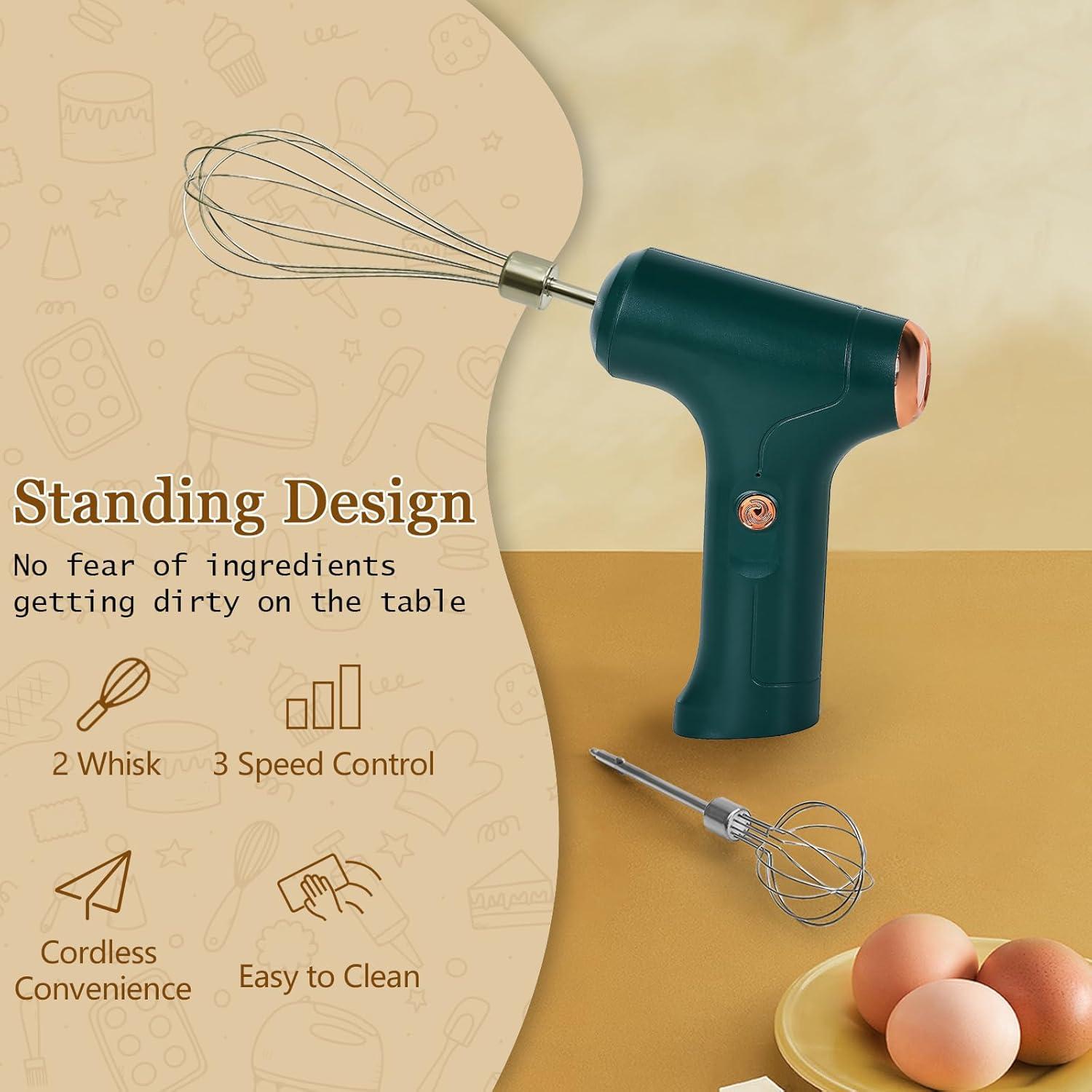 Batidora de Mano Inalámbrica Chidoyii J-2 Verde 3 Velocidades