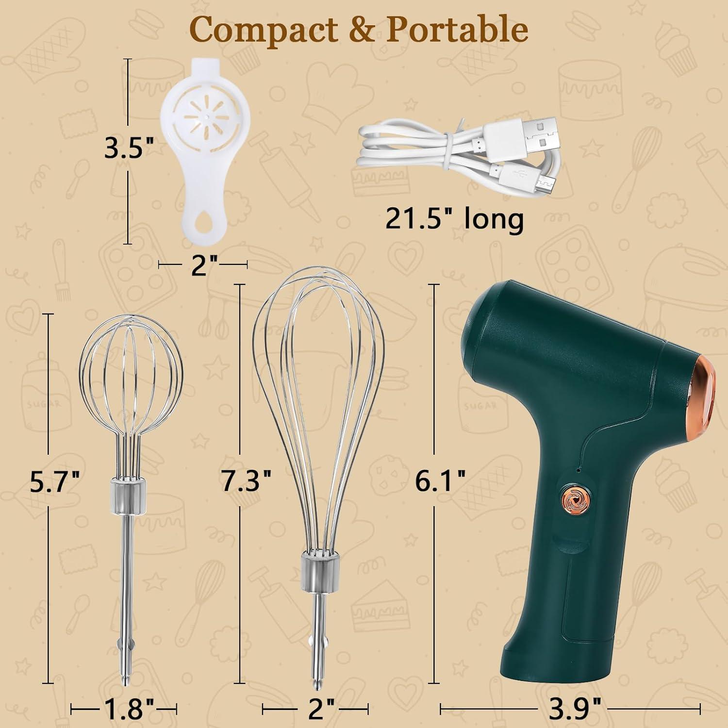 Batidora de Mano Inalámbrica Chidoyii J-2 Verde 3 Velocidades