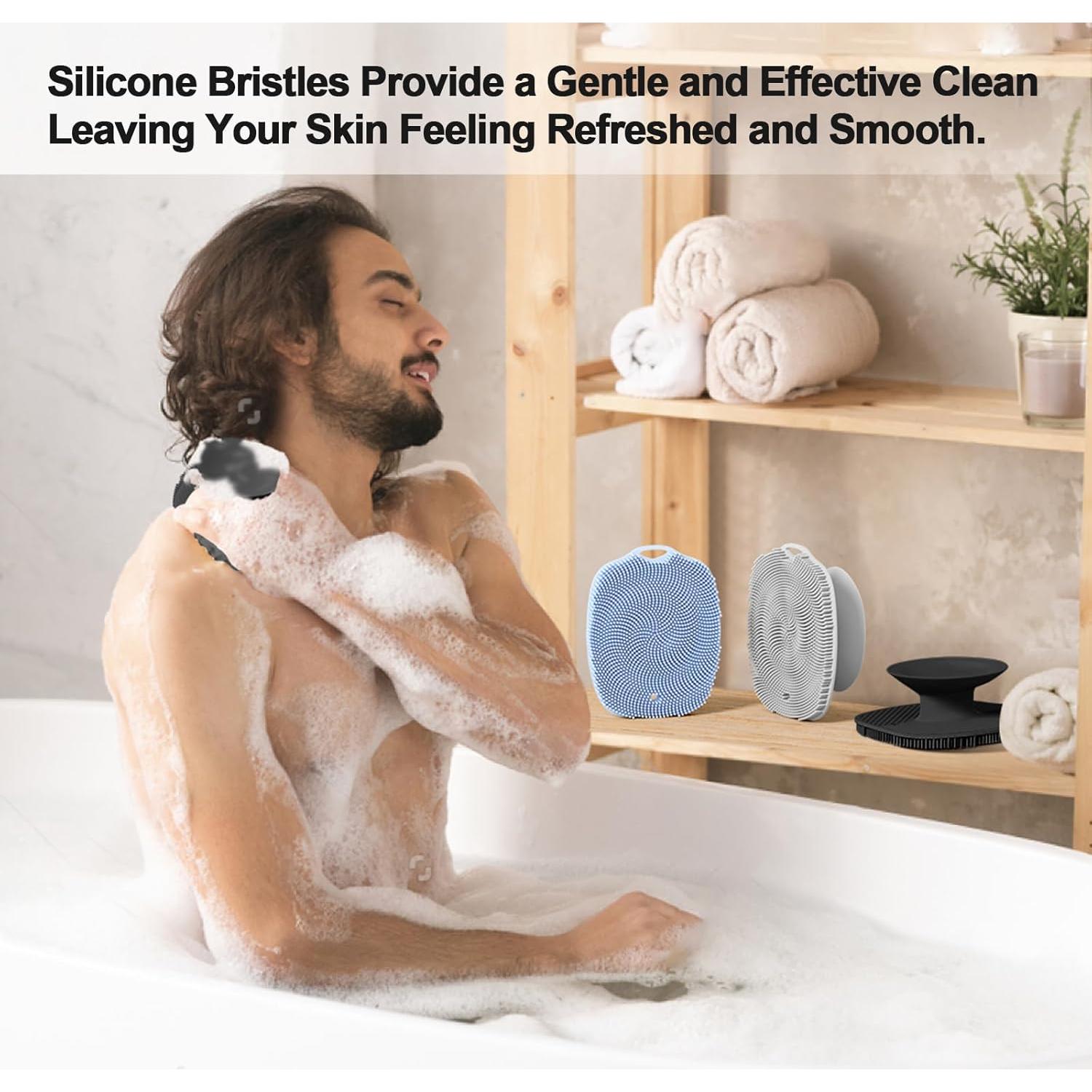 Cepillo de Baño de Silicona COLGEIFY Grande con Ventosa