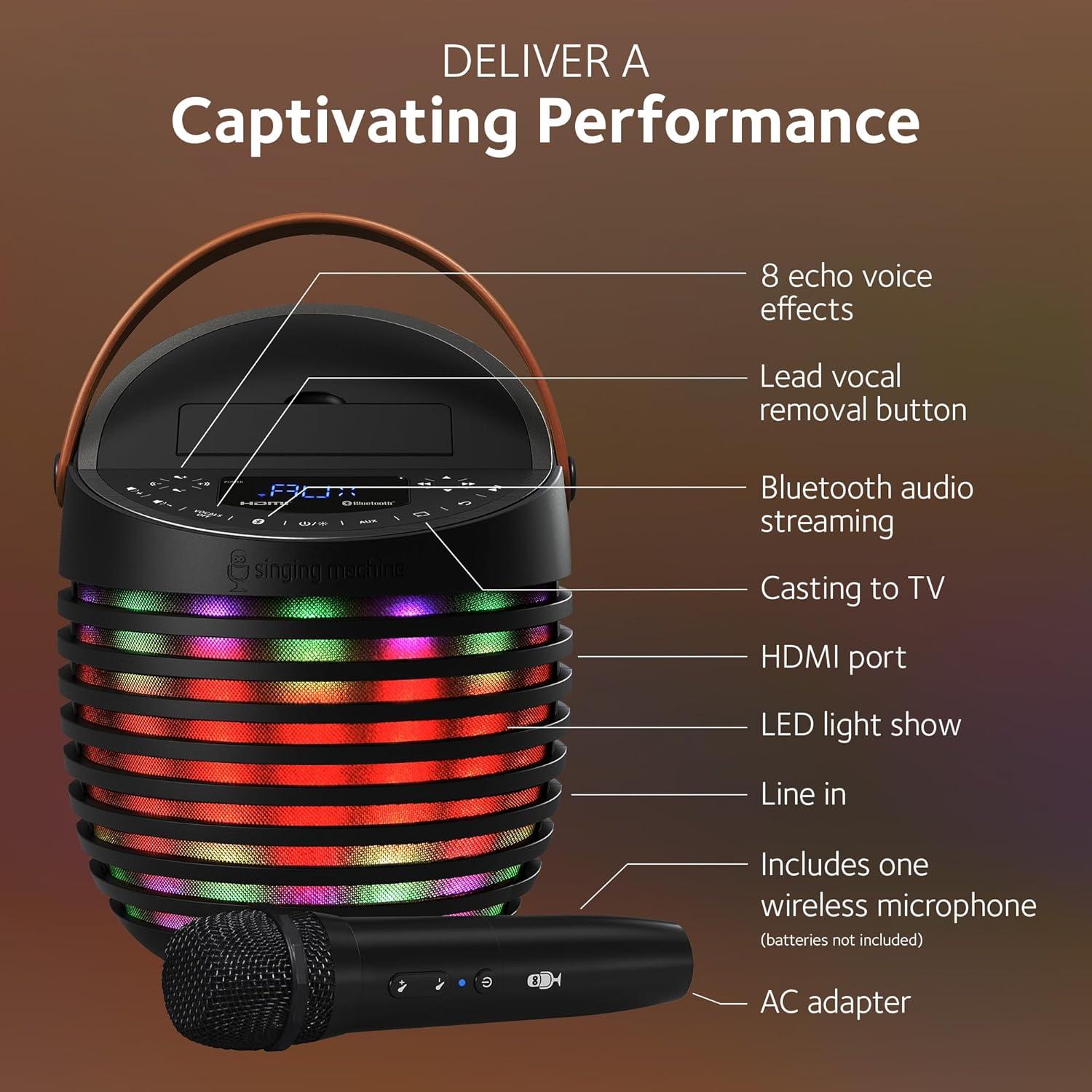 Sistema de Karaoke Singing Machine SMC2020 con Bluetooth y Proyector