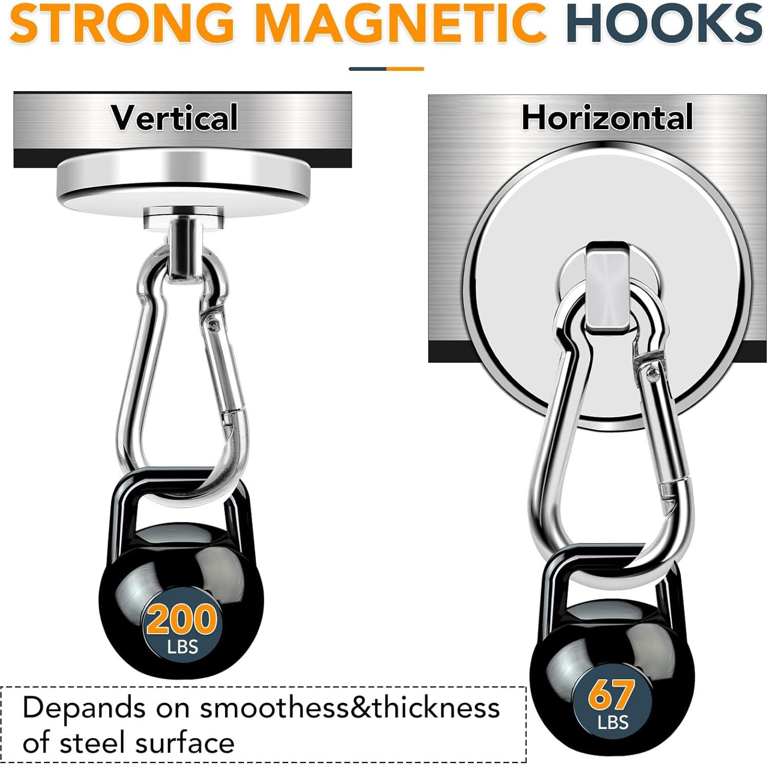 Ganchos Magnéticos MIKEDE 4 Pcs Alta Resistencia 90.72 kg