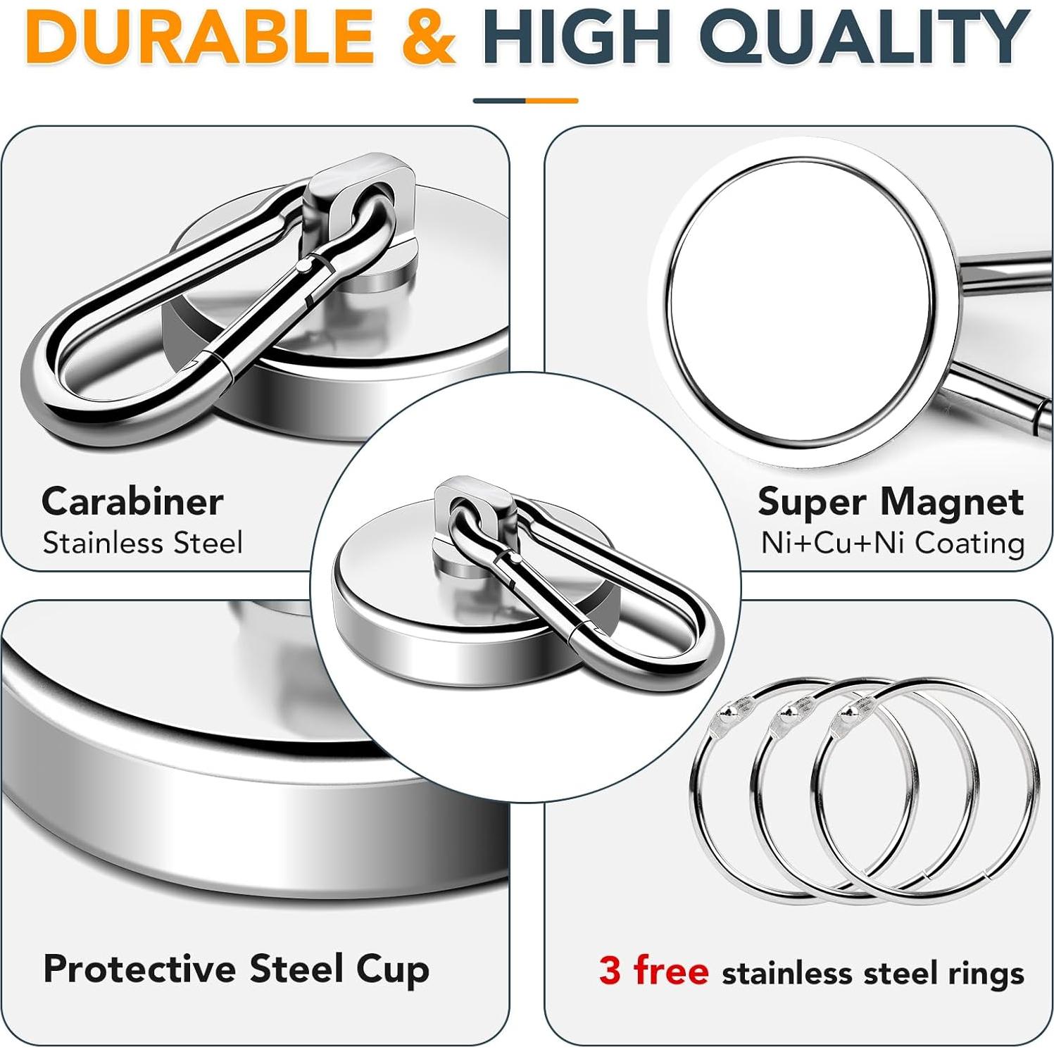 Ganchos Magnéticos MIKEDE 4 Pcs Alta Resistencia 90.72 kg