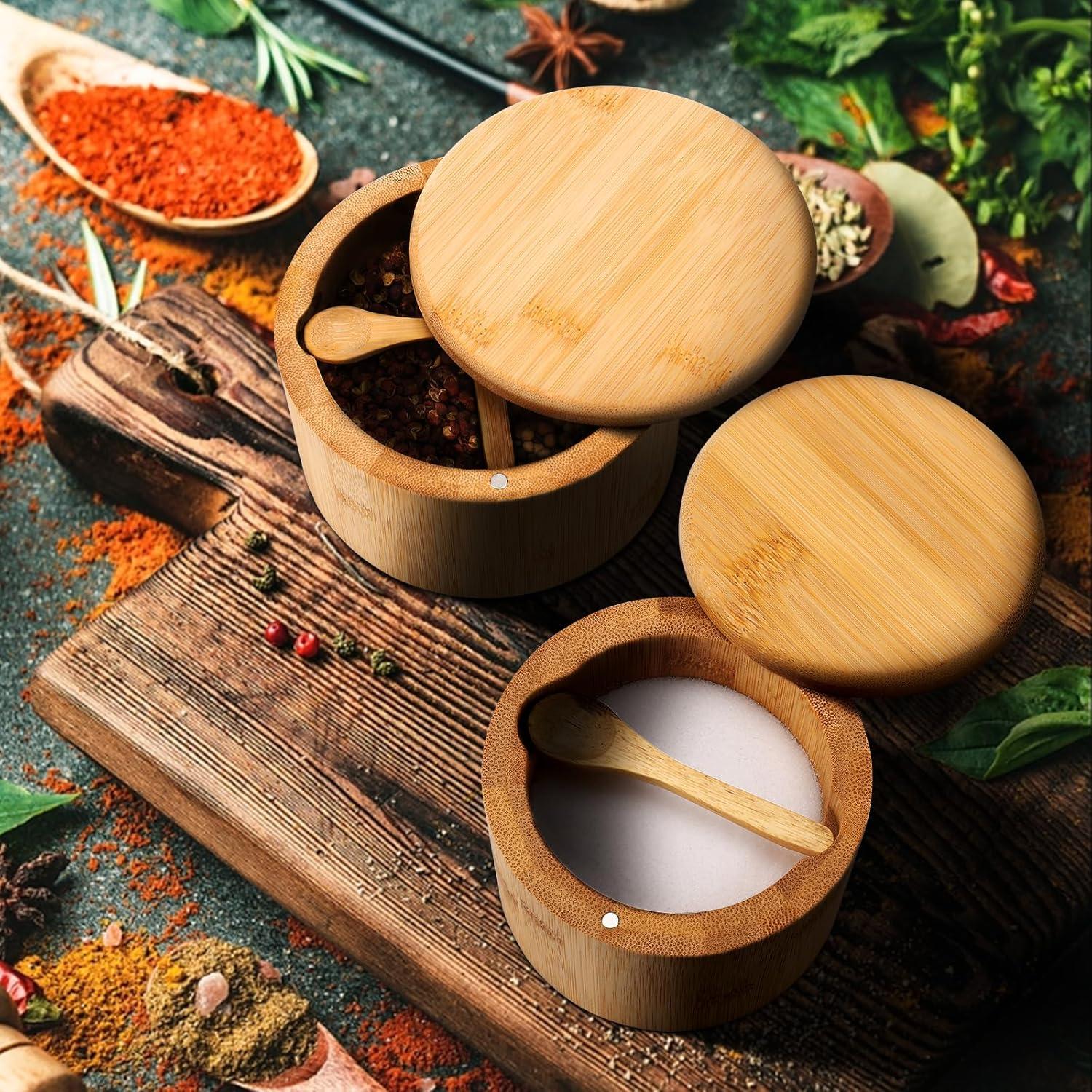 Bodega de Sal y Pimienta de Bambú RAETTER.LY con Cuchara