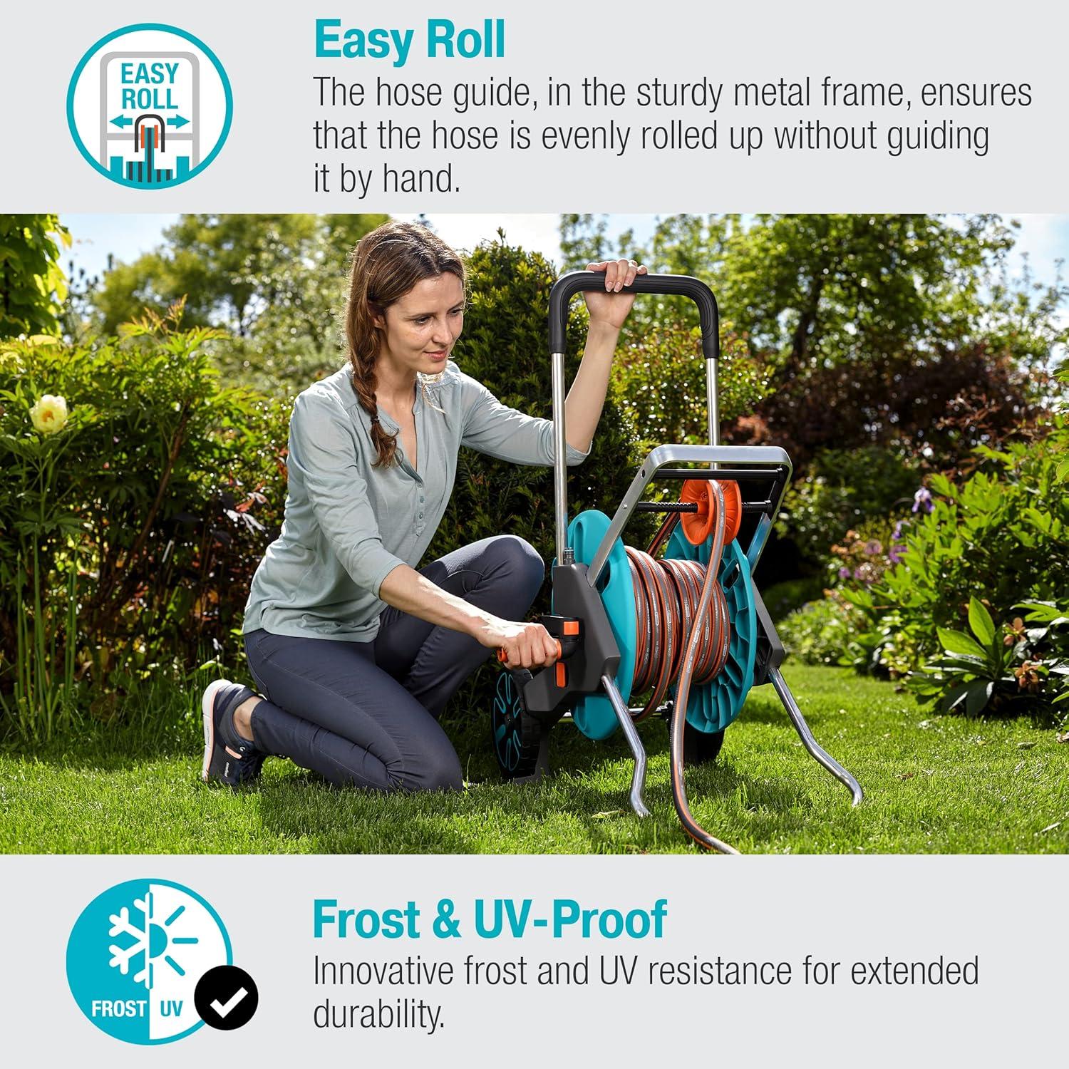 Carro de Manguera Gardena 18515 Mediana 20.1 m a Prueba de Heladas