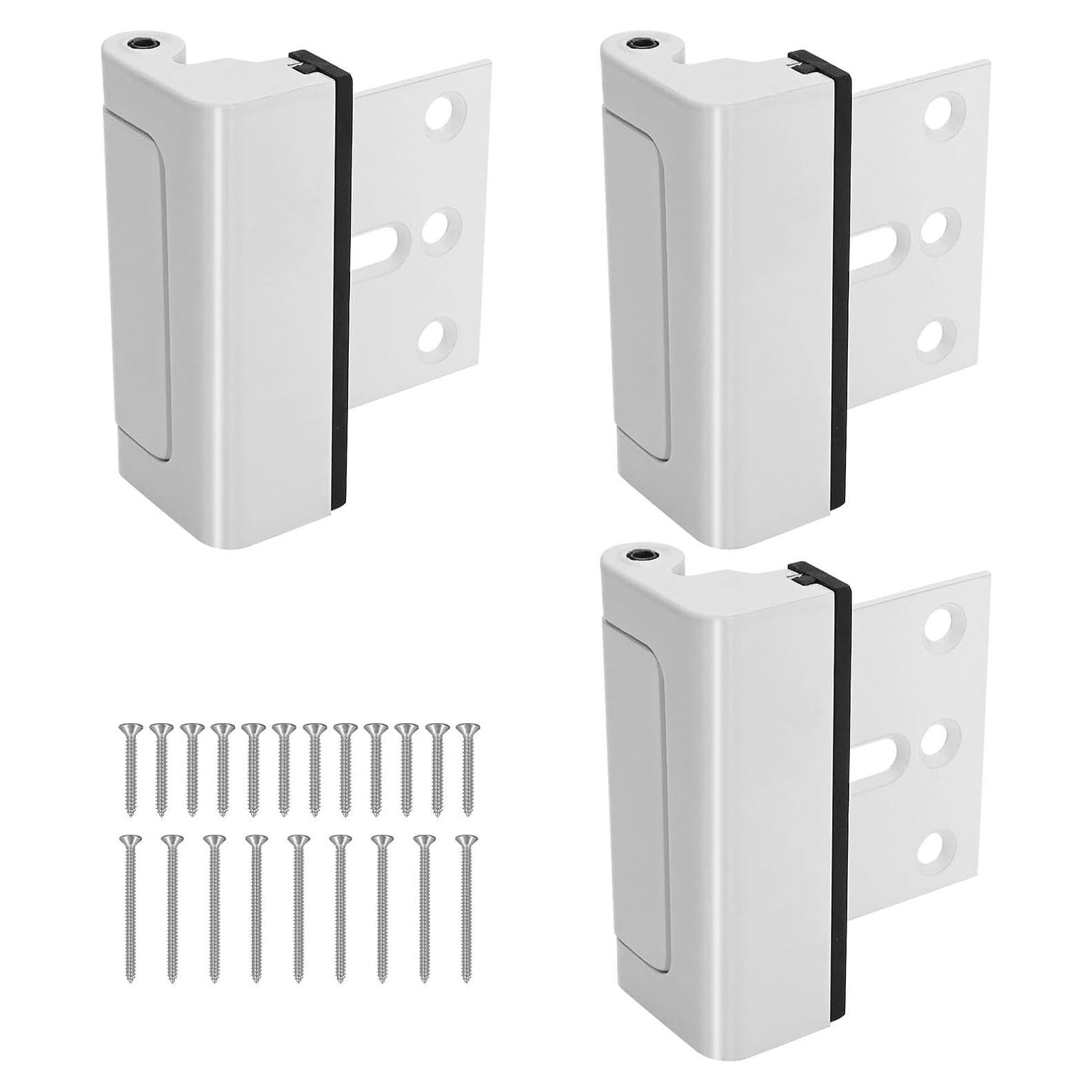 Cerradura de Refuerzo de Puerta Saihisday 3PCS Aluminio Blanco