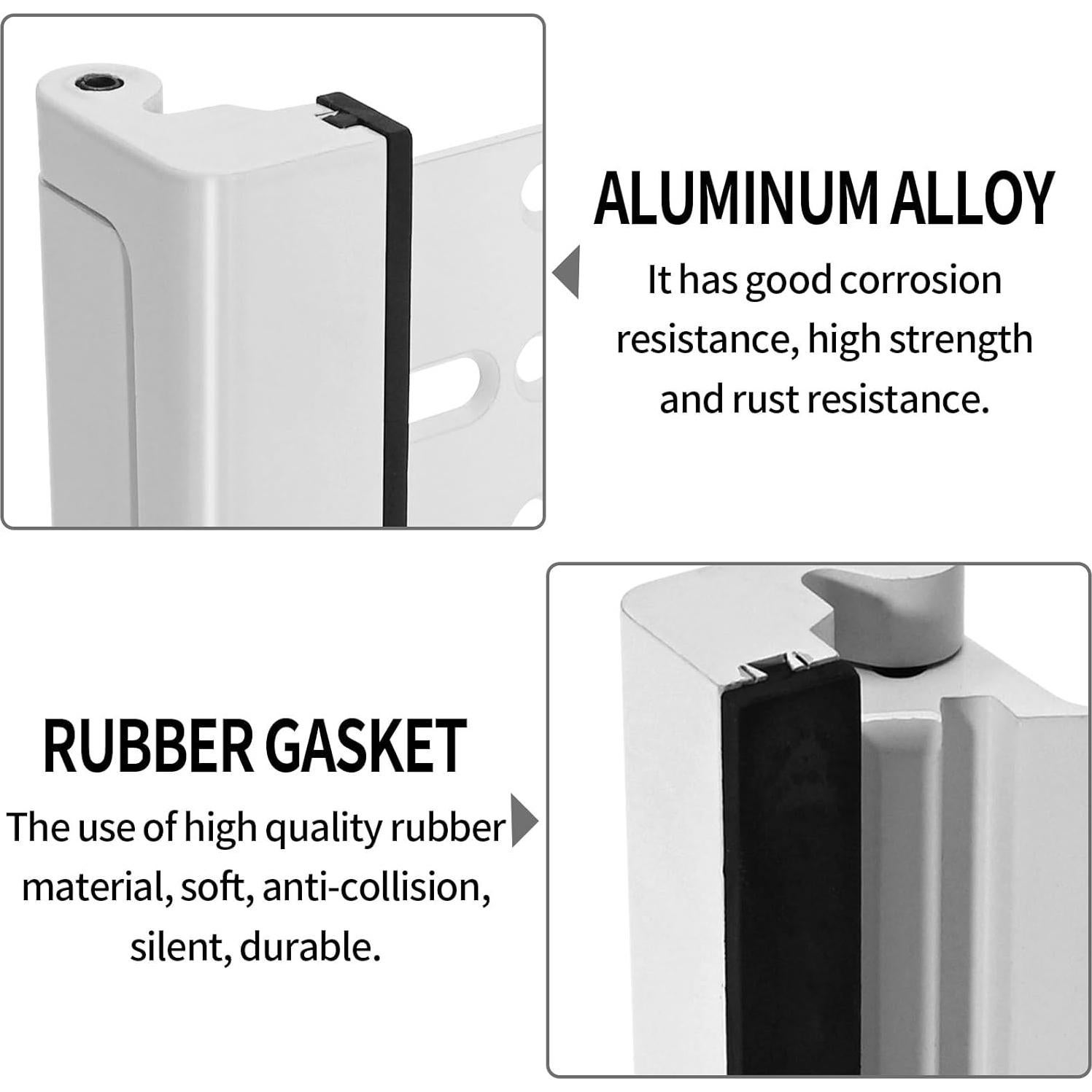 Cerradura de Refuerzo de Puerta Saihisday 3PCS Aluminio Blanco