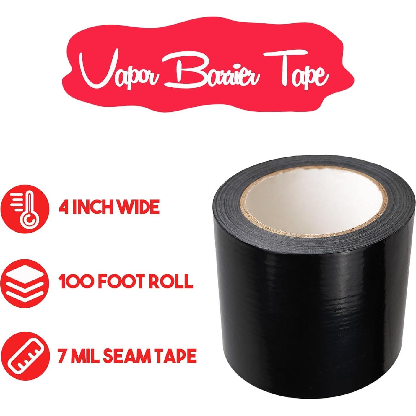 Cinta de Barrera de Vapor Autrends 10.16 cm x 30.48 m Negra