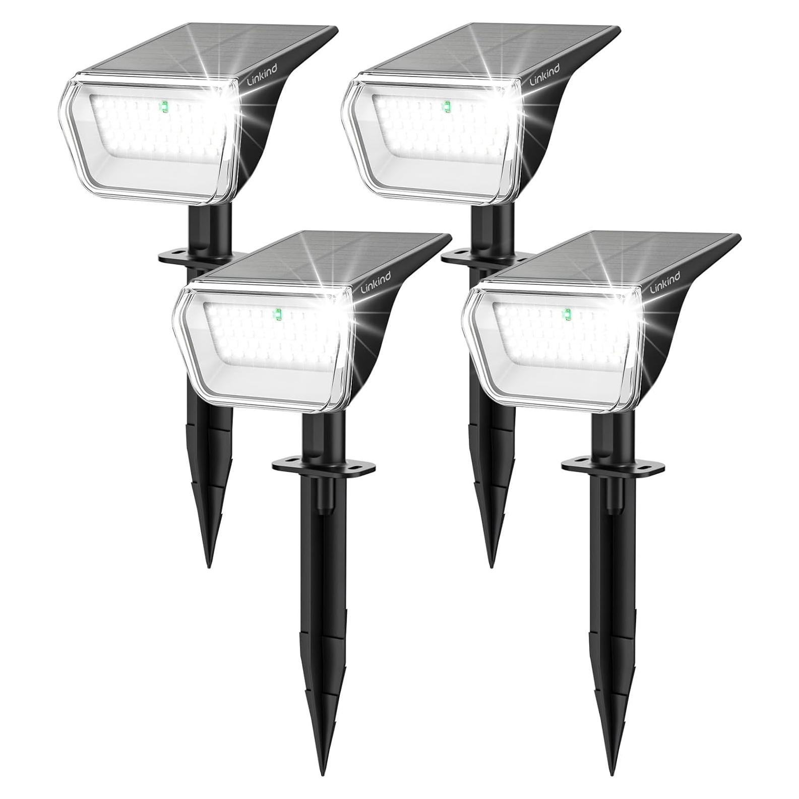 Luces Solares Linkind 60 LEDs IP67 para Jardín 4 Paquete