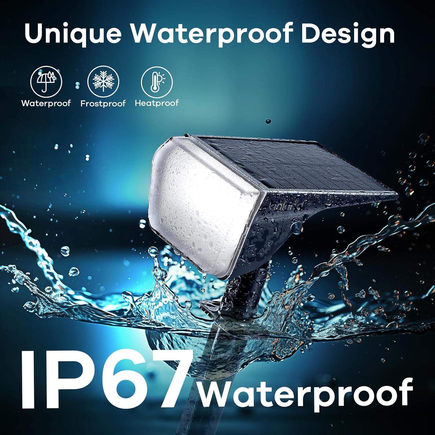 Luces Solares Linkind 60 LEDs IP67 para Jardín 4 Paquete