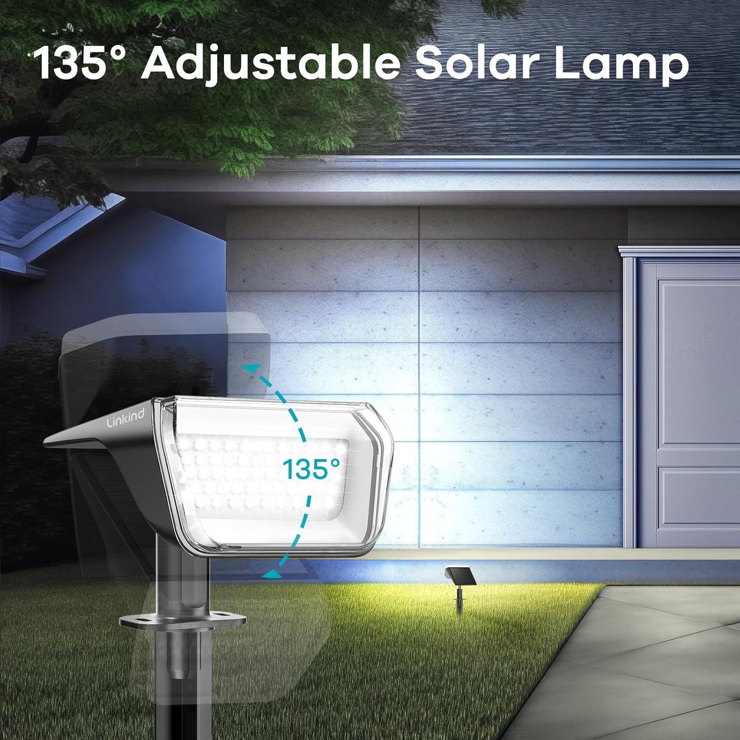 Luces Solares Linkind 60 LEDs IP67 para Jardín 4 Paquete