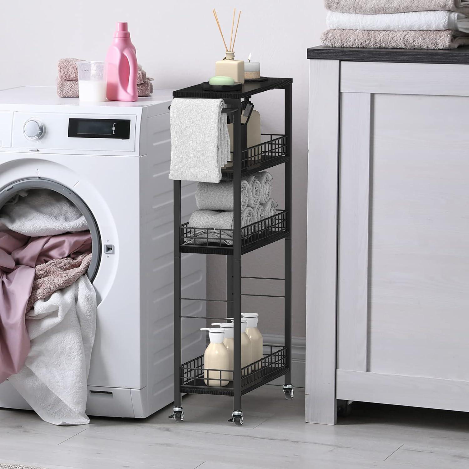 Carro de Almacenamiento Rodante NORCEESAN 4 Niveles Negro