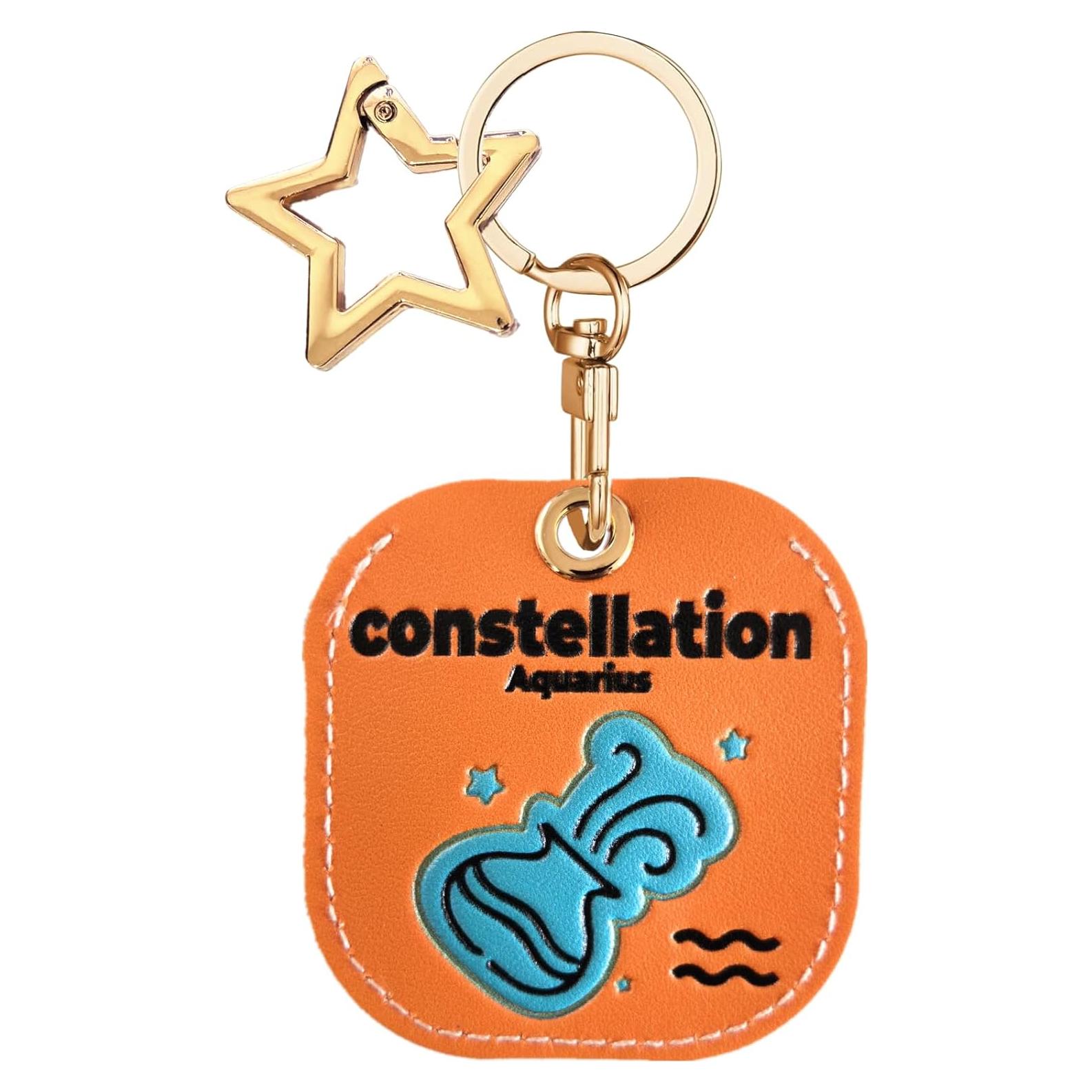 Funda de cuero PU para AirTag ZOUITY Acuario - Protección llavero