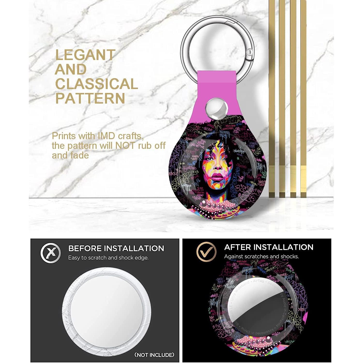 Funda protectora para Airtags Wonjury - Chica Negra, anti rayones