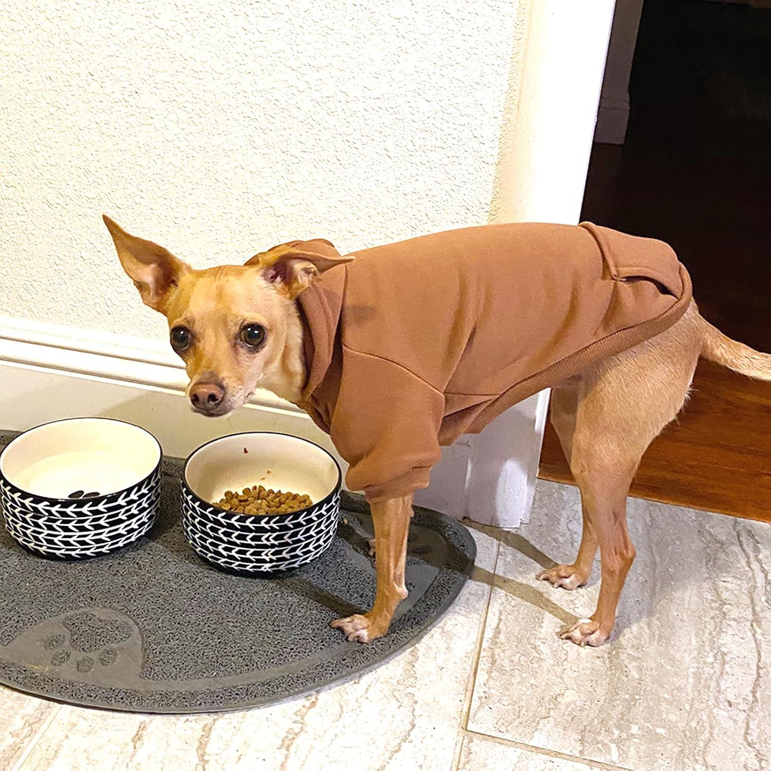 Sudadera Jecikelon Invierno Perros Pequeños Capucha Café