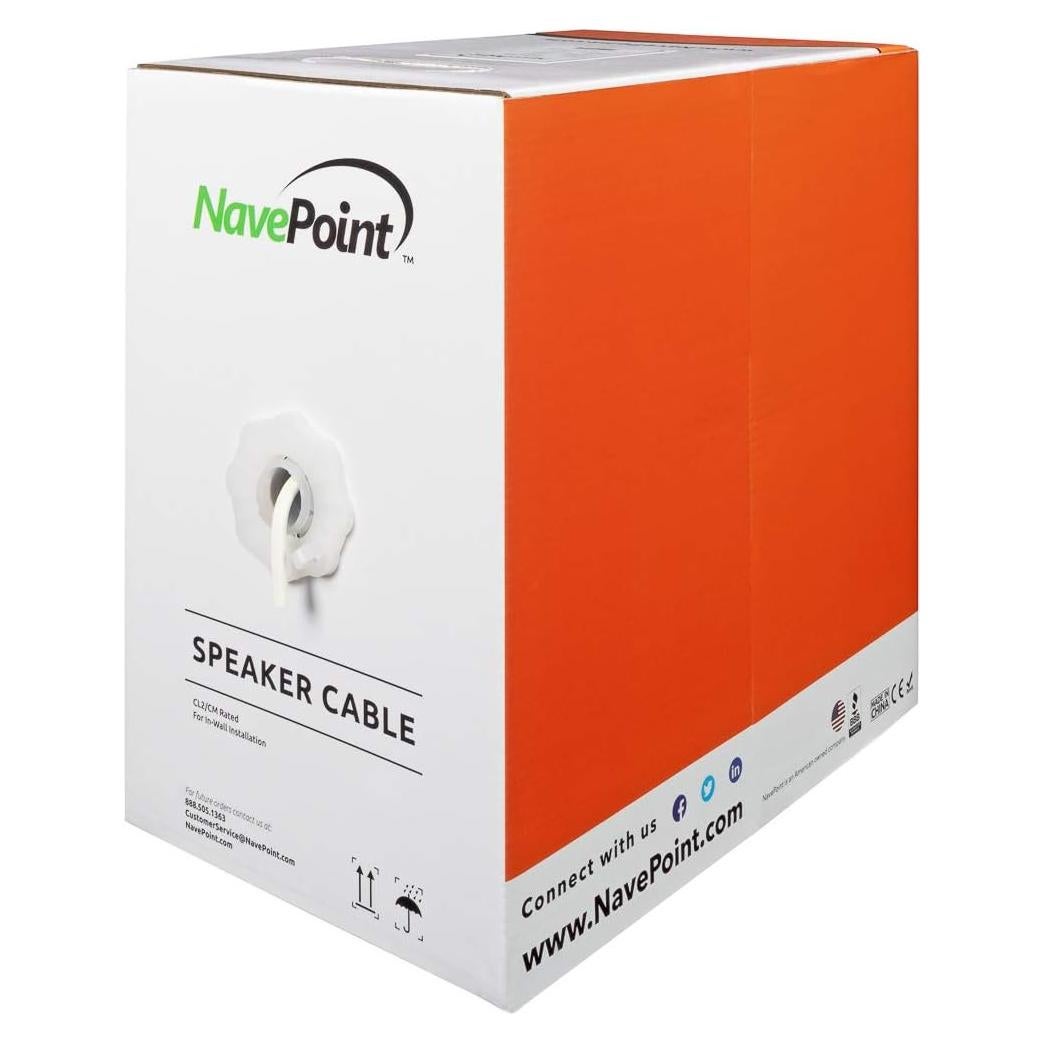Cable de Altavoz NavePoint 16 AWG 4 Conductores 152,4 m
