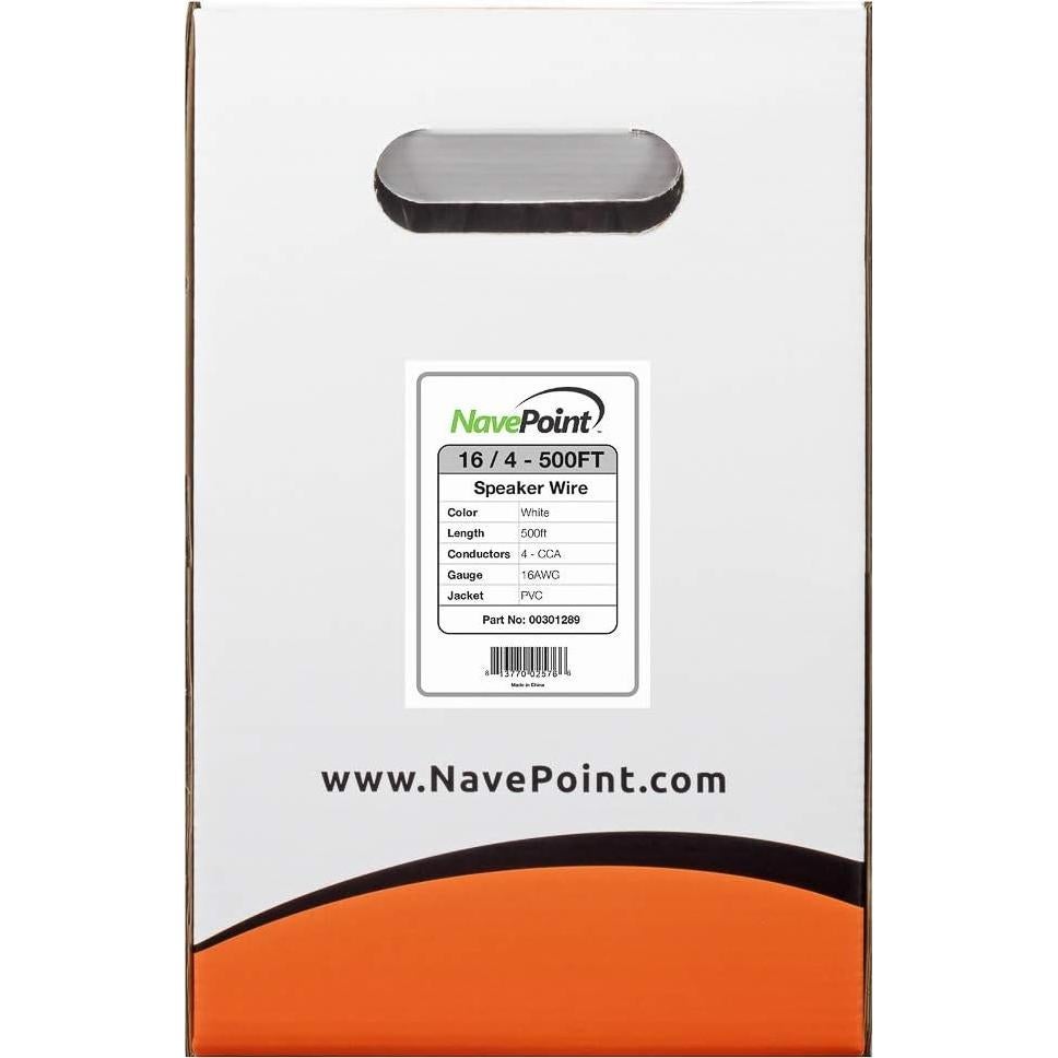 Cable de Altavoz NavePoint 16 AWG 4 Conductores 152,4 m