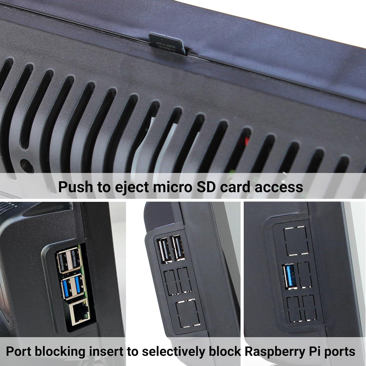 Carcasa SmartiPi Touch Pro 3 para Raspberry Pi - Negro