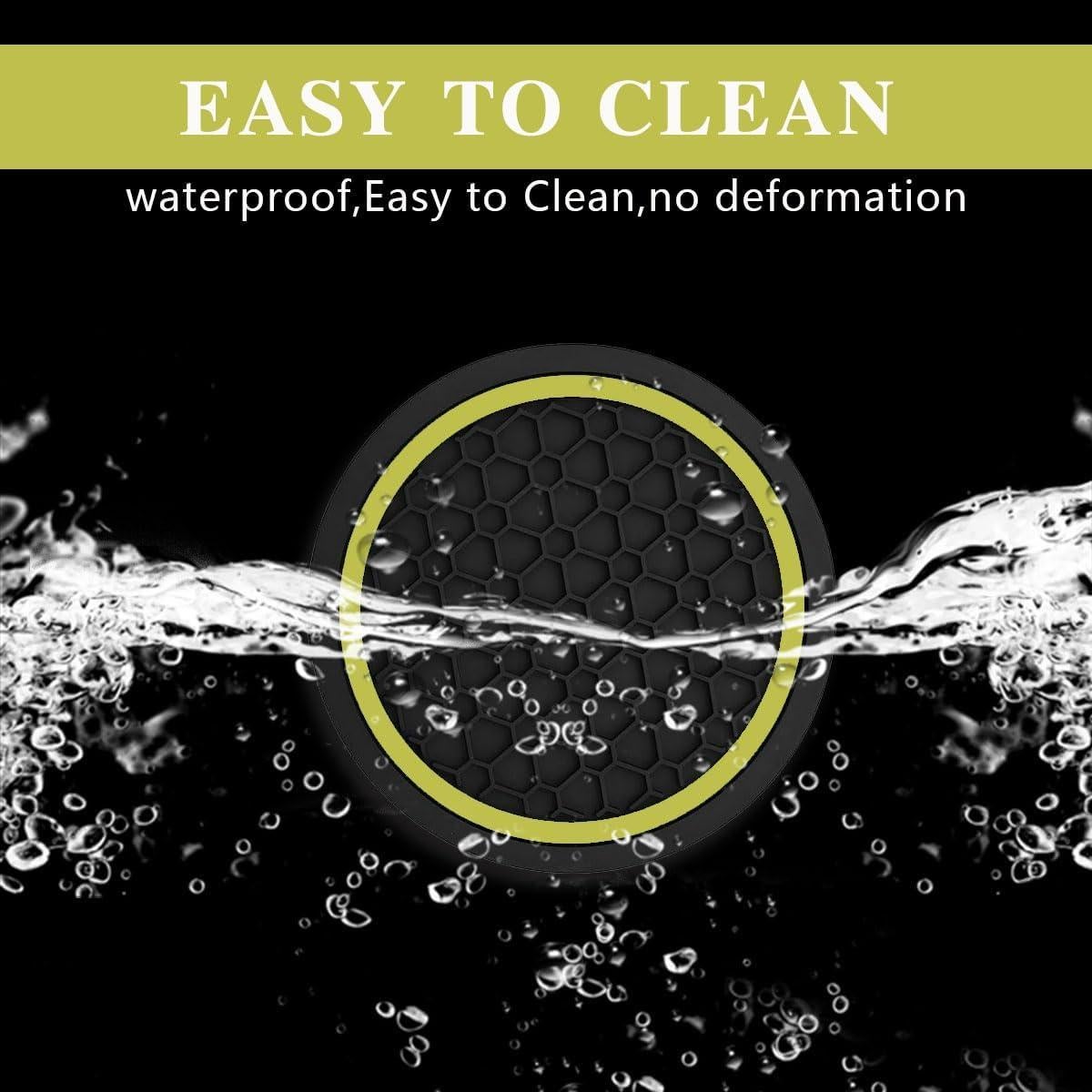 4 Posavasos Antideslizantes Couslcd para Coche Amarillo 6.99 cm