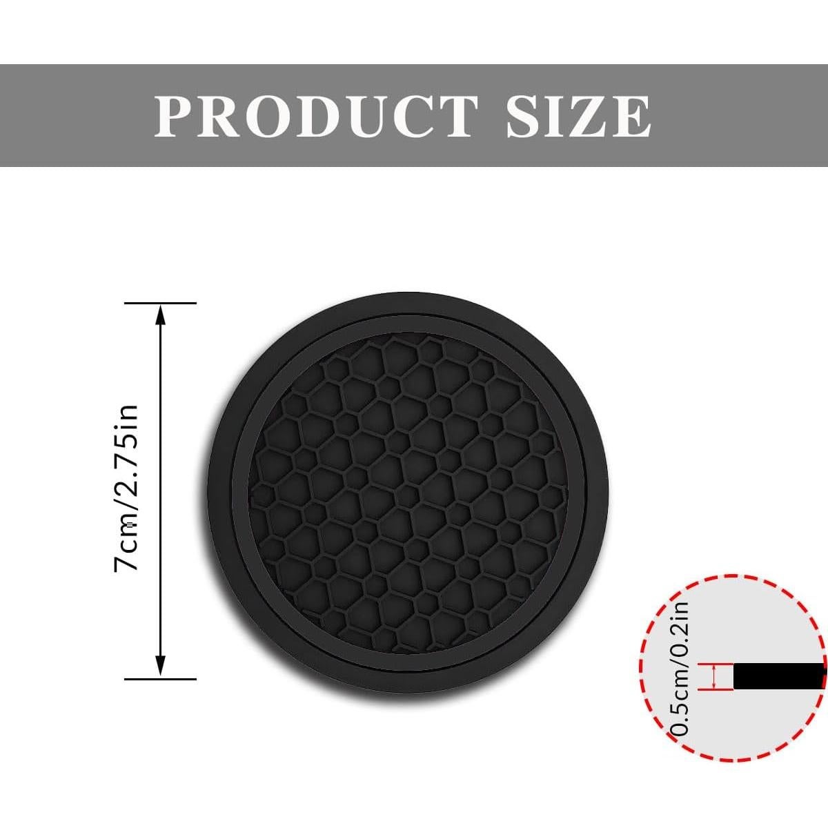 Posavasos para Coche Couslcd 4PCS Antideslizantes PVC Negro