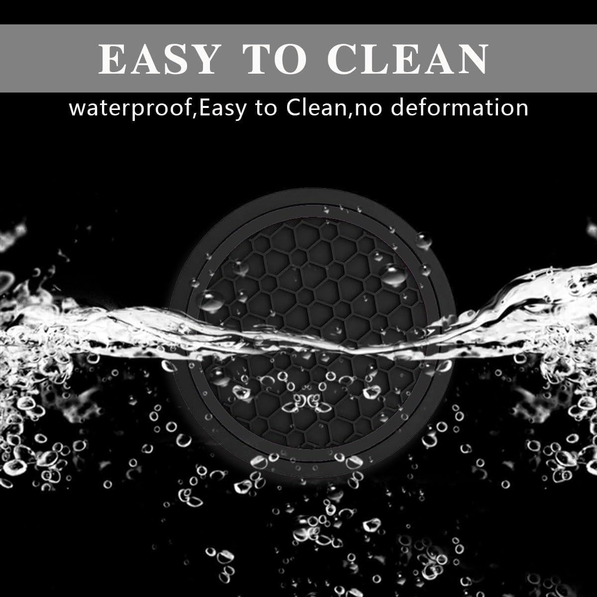 Posavasos para Coche Couslcd 4PCS Antideslizantes PVC Negro