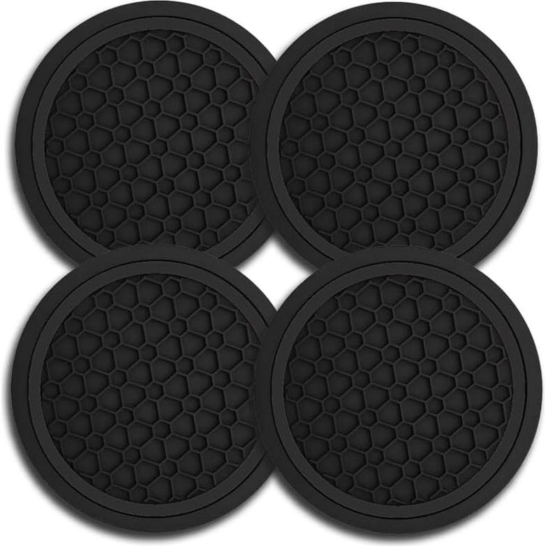 Posavasos para Coche Couslcd 4PCS Antideslizantes PVC Negro