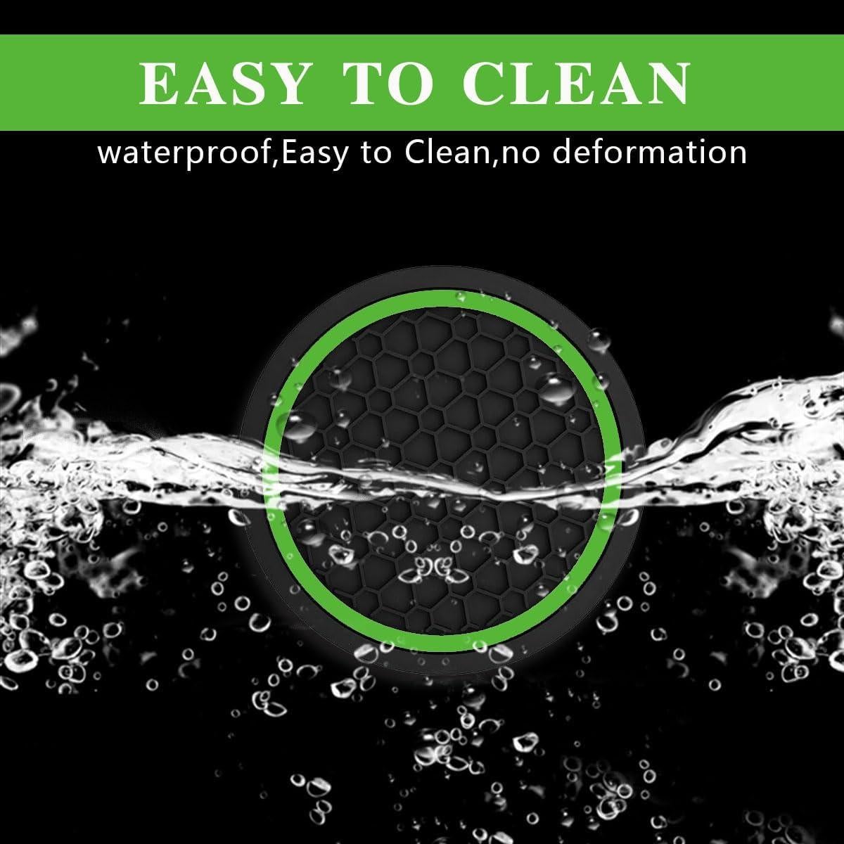 4 Posavasos Antideslizantes Couslcd para Coche Verde 6.99 cm