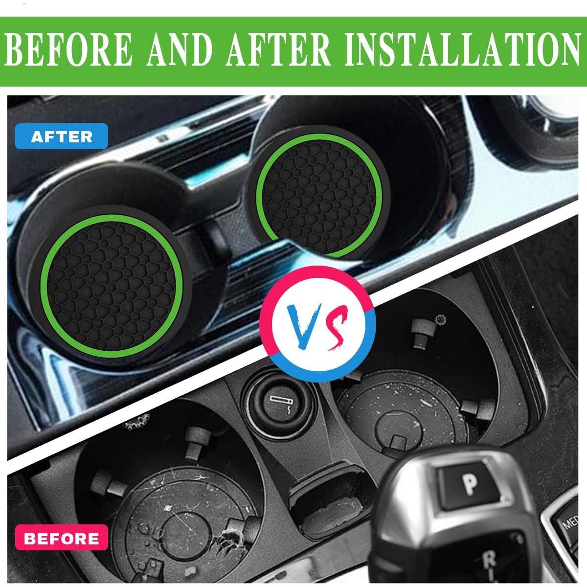 4 Posavasos Antideslizantes Couslcd para Coche Verde 6.99 cm