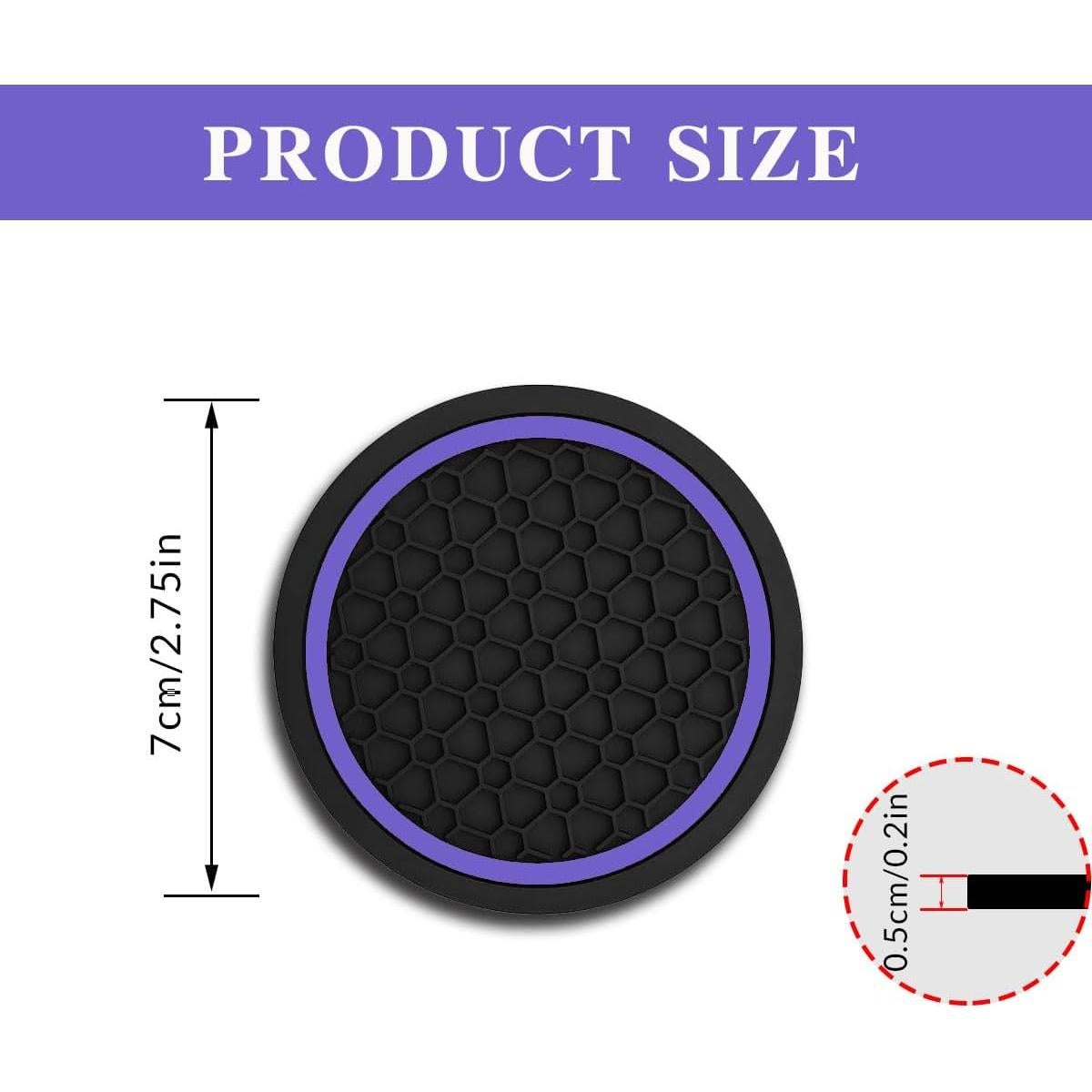 4 Posavasos Antideslizantes Morados Couslcd para Coche 6.99 cm