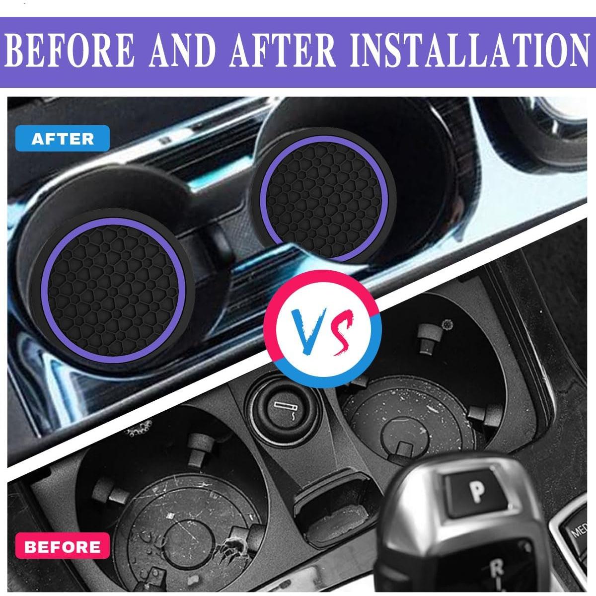 4 Posavasos Antideslizantes Morados Couslcd para Coche 6.99 cm