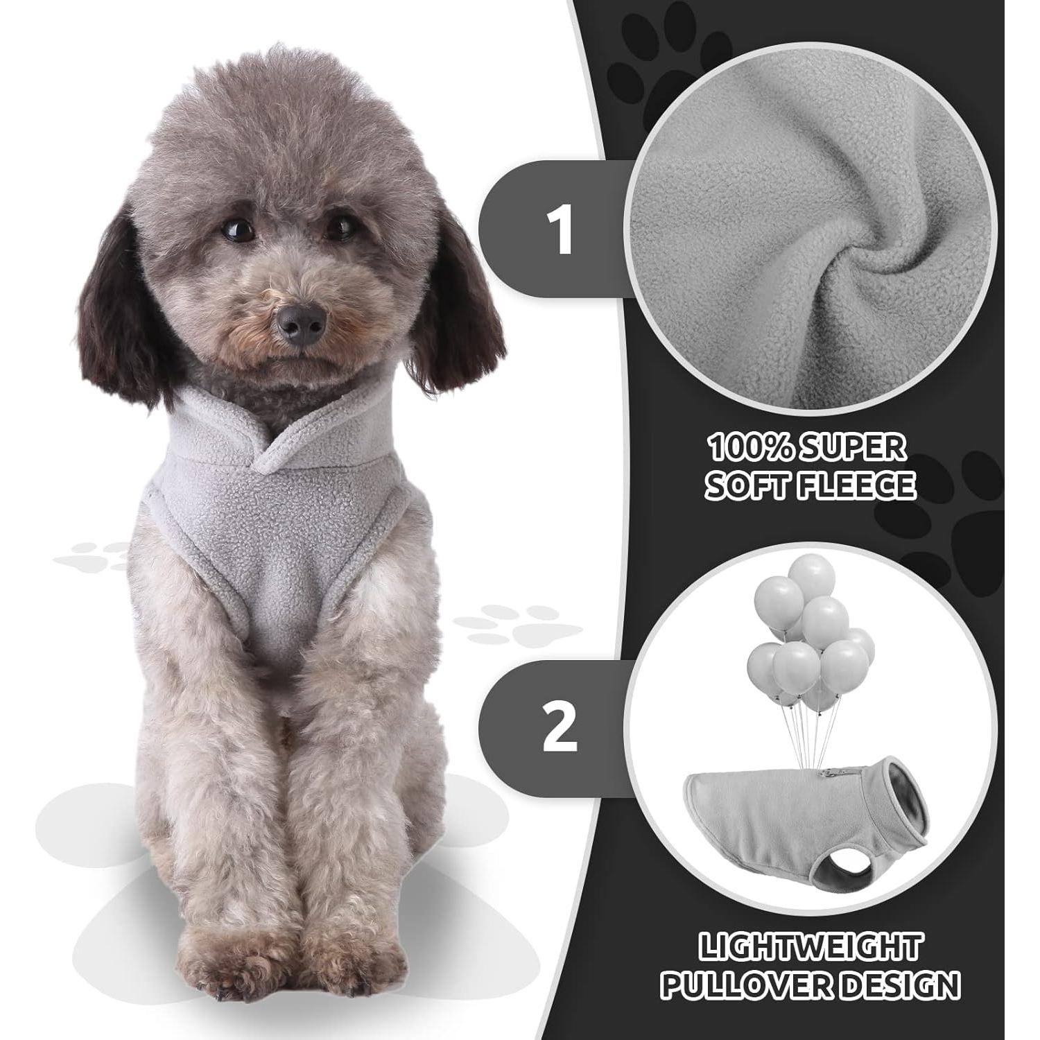 Suéter para Perros Pequeños PETCARE Chaleco Polar Gris