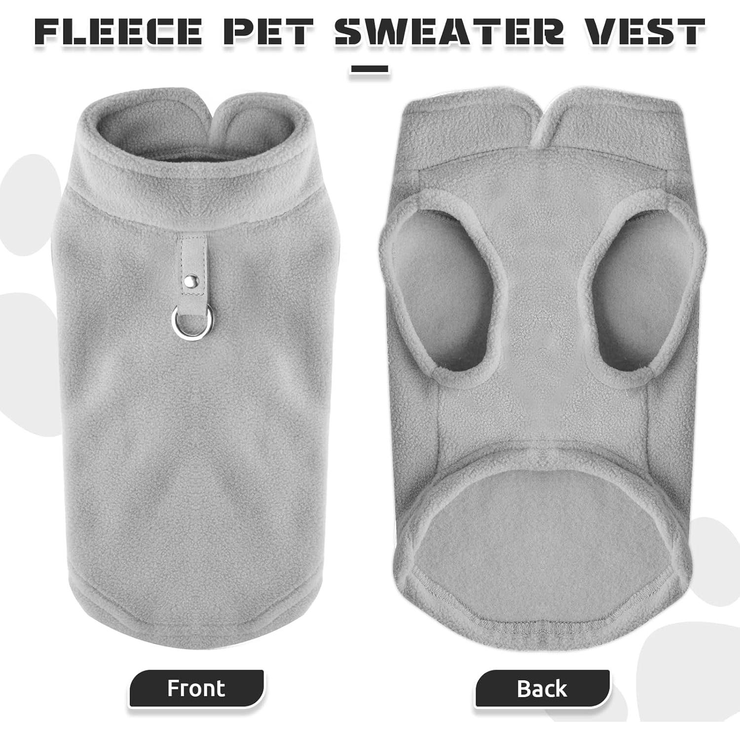 Suéter para Perros Pequeños PETCARE Chaleco Polar Gris