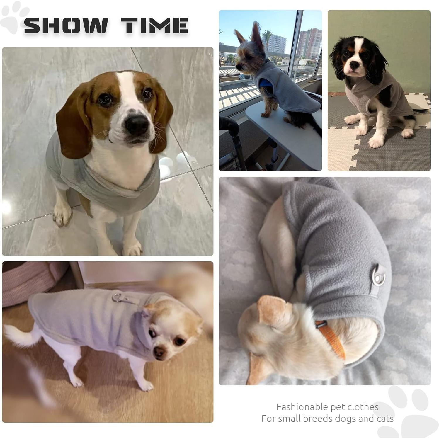 Suéter para Perros Pequeños PETCARE Chaleco Polar Gris