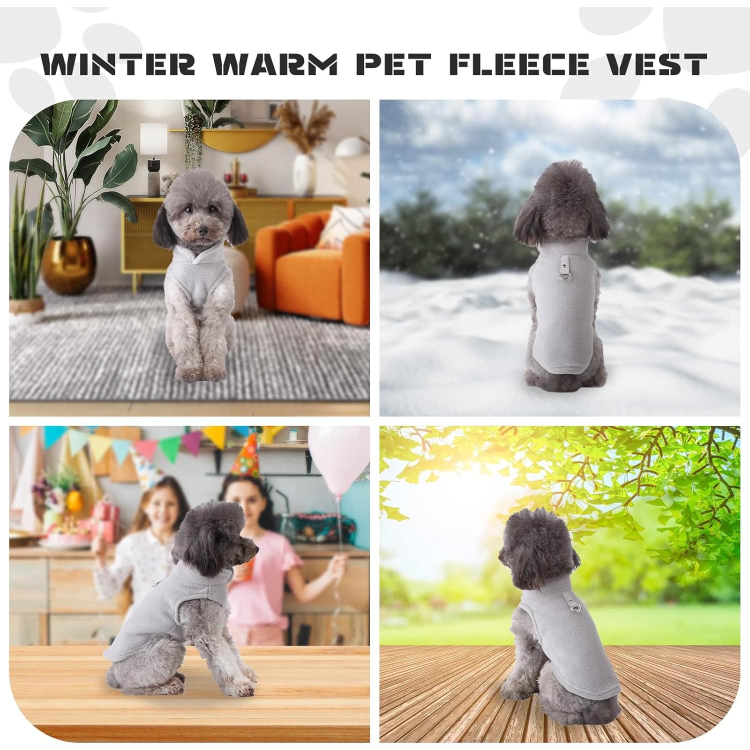 Suéter para Perros Pequeños PETCARE Chaleco Polar Gris