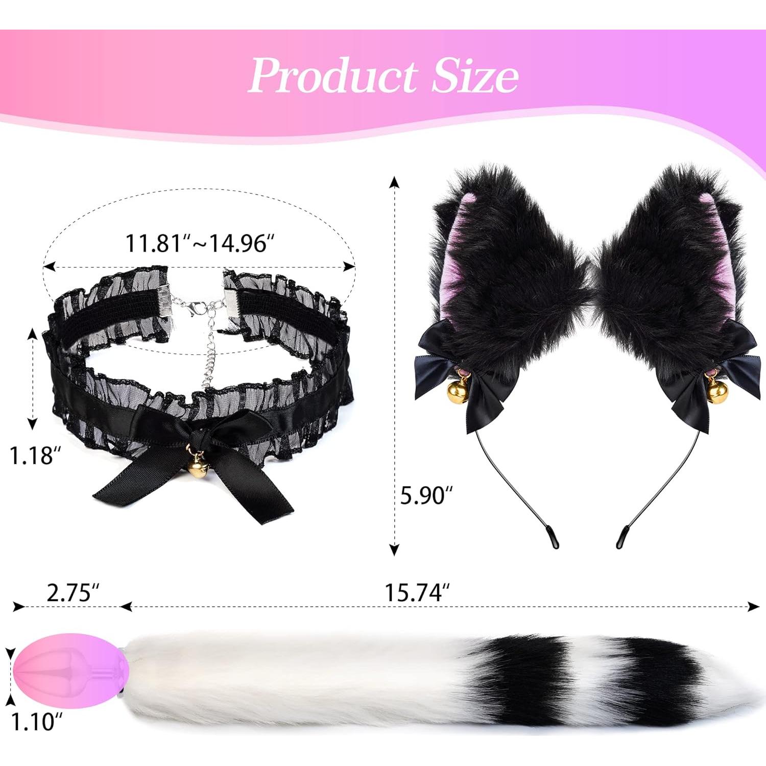 Conjunto de Disfraz para Mujeres Hecho a Mano - Orejas y Cola