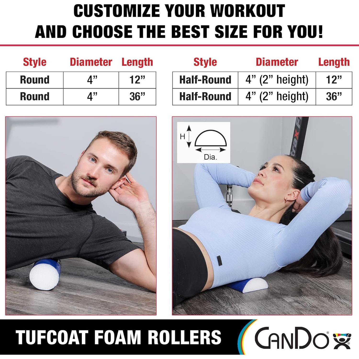 Rodillo de Espuma CanDo TufCoat 10x30 cm Media Ronda Azul