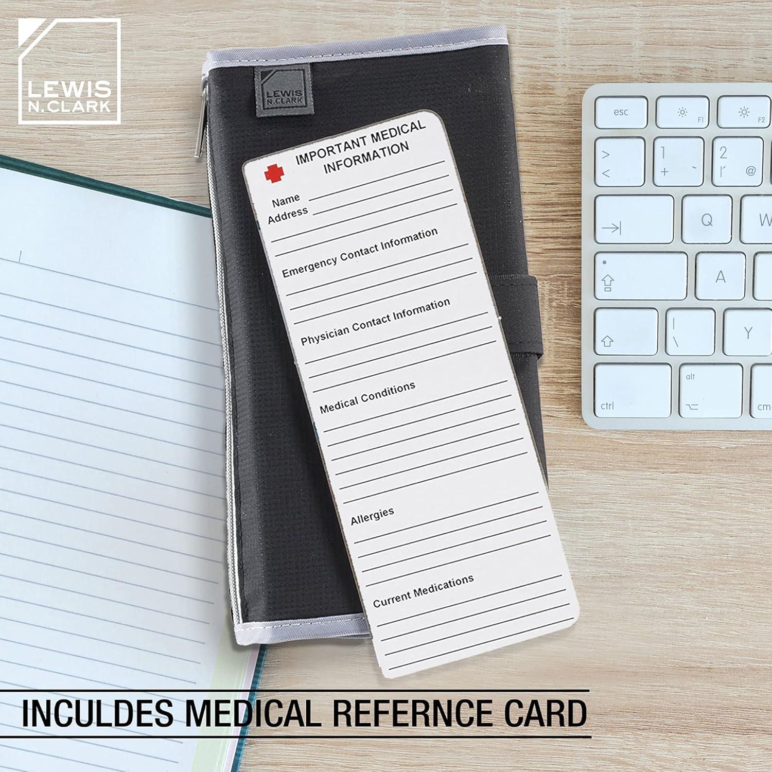 Organizador de Pastillas de Viaje Lewis N. Clark - 16 Compartimentos Negro