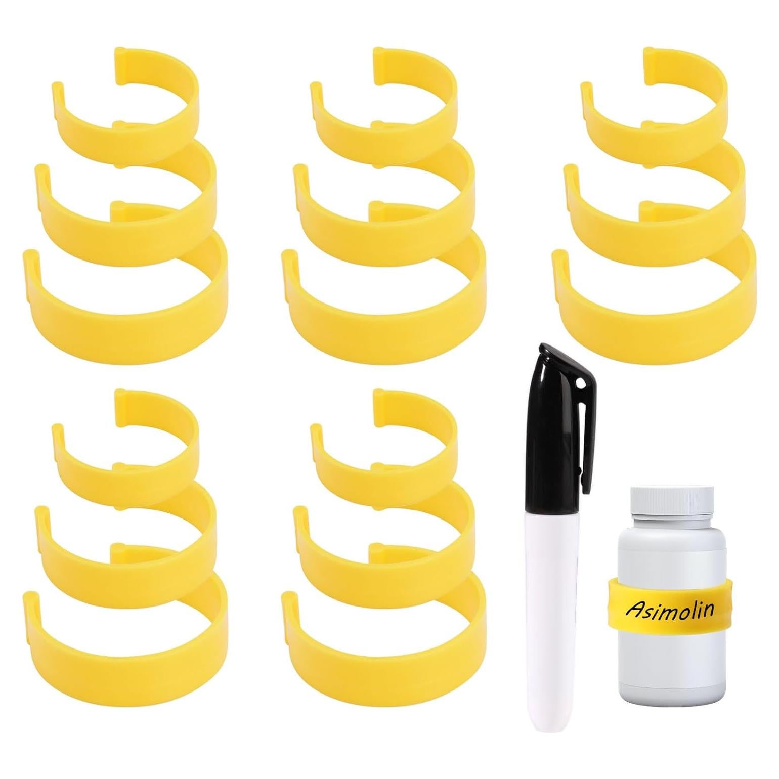 15 Clips de Etiqueta para Botellas de Medicina Tinoaly