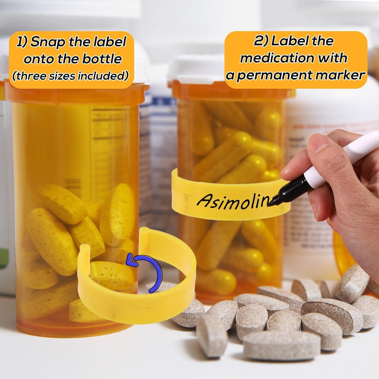 15 Clips de Etiqueta para Botellas de Medicina Tinoaly