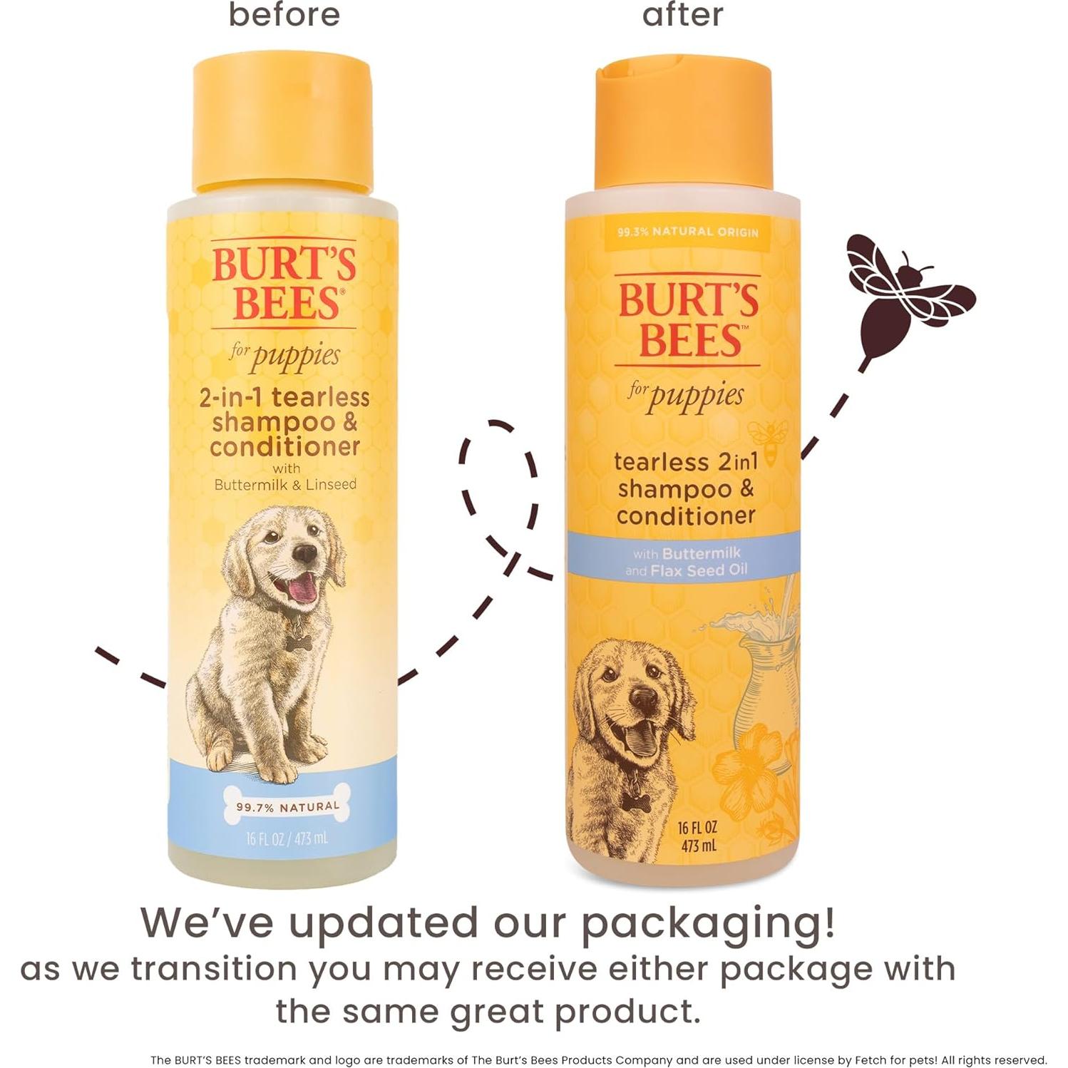 Champú y Acondicionador 2 en 1 Burt's Bees para Cachorros 473 ml