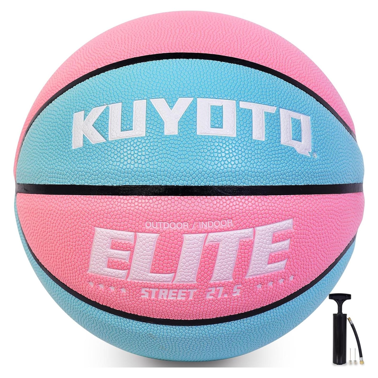 Balón de Baloncesto KUYOTQ Talla 5 Rosa Azul con Bomba