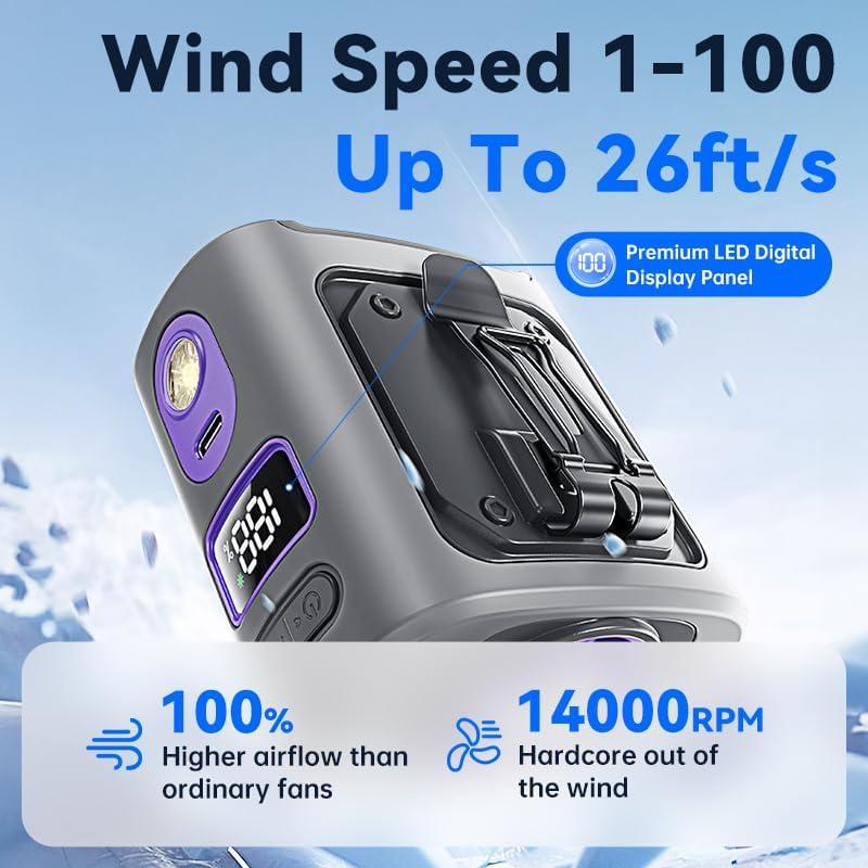 Ventilador Clip Portátil MUXNW 14000RPM 100 Velocidades Gris