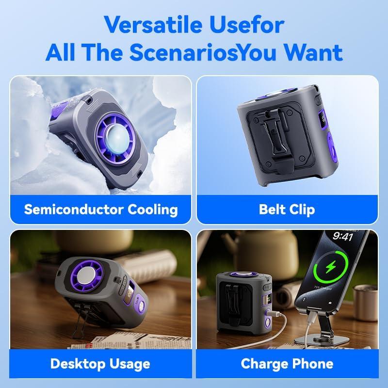 Ventilador Clip Portátil MUXNW 14000RPM 100 Velocidades Gris