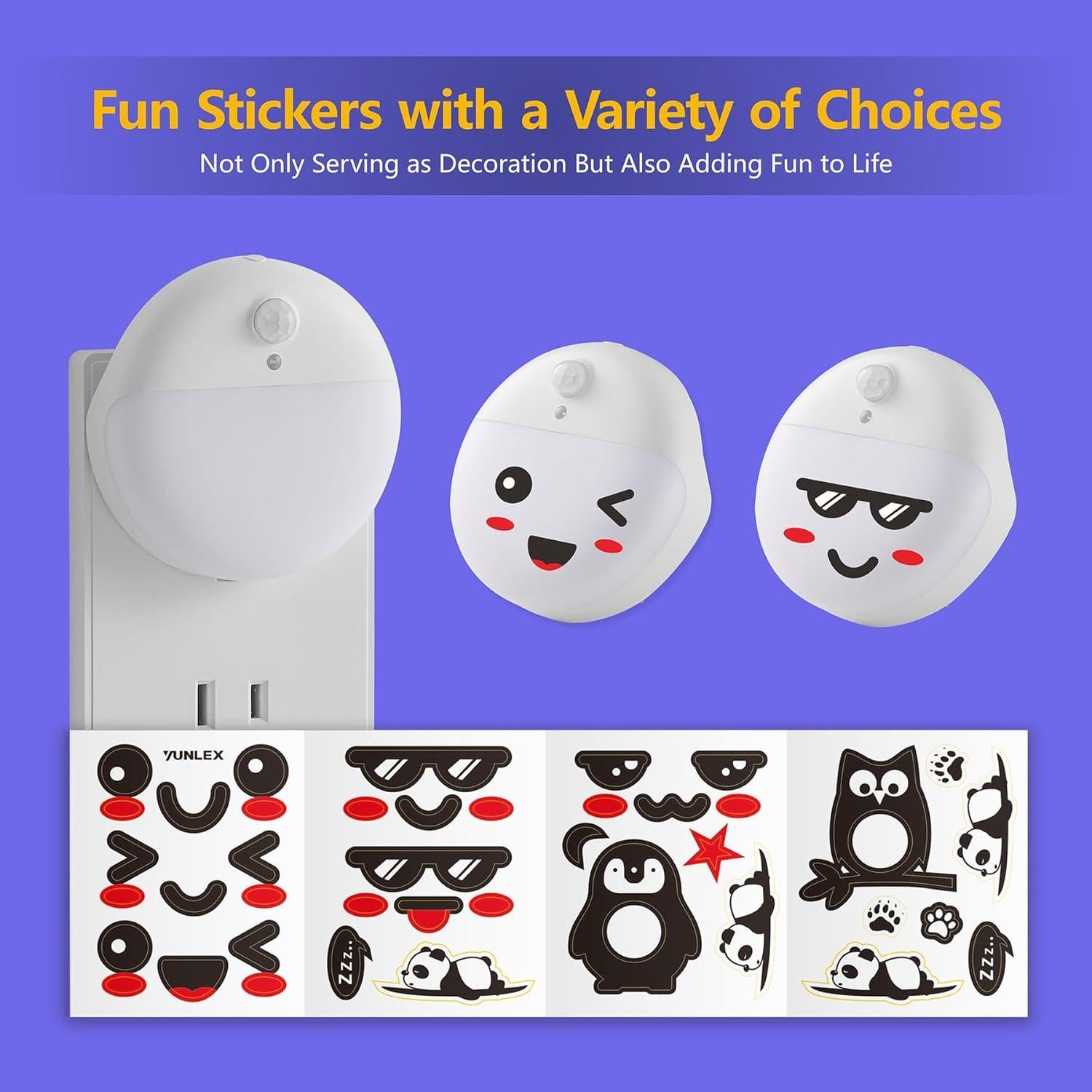 Luz Nocturna Enchufable YUNLEX LED Azul 3 Modos Sensor Movimiento