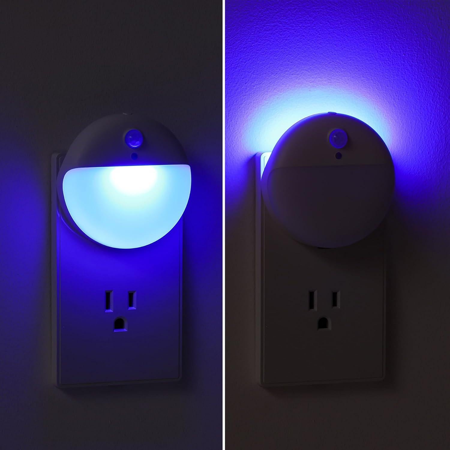 Luz Nocturna Enchufable YUNLEX LED Azul 3 Modos Sensor Movimiento