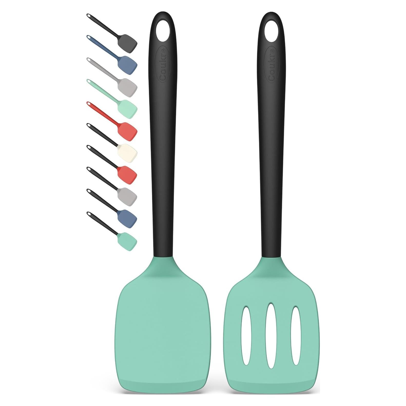 Conjunto de Espátulas de Silicona Coukre 2 Piezas Verde Aqua