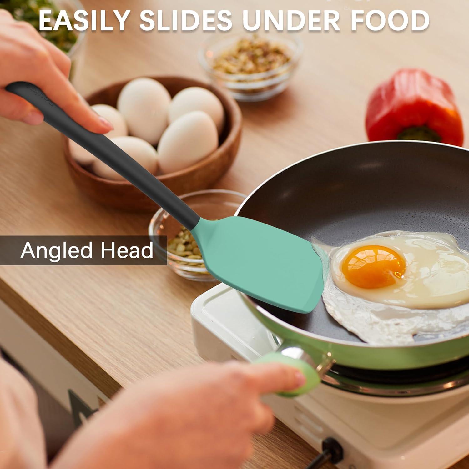 Conjunto de Espátulas de Silicona Coukre 2 Piezas Verde Aqua