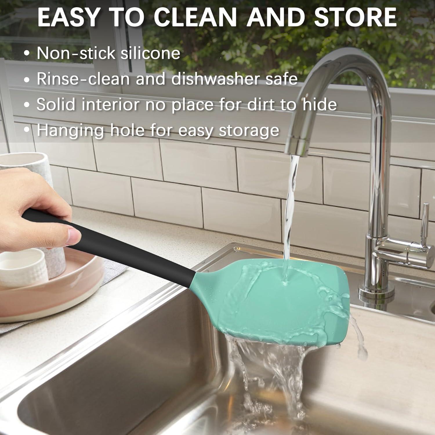 Conjunto de Espátulas de Silicona Coukre 2 Piezas Verde Aqua